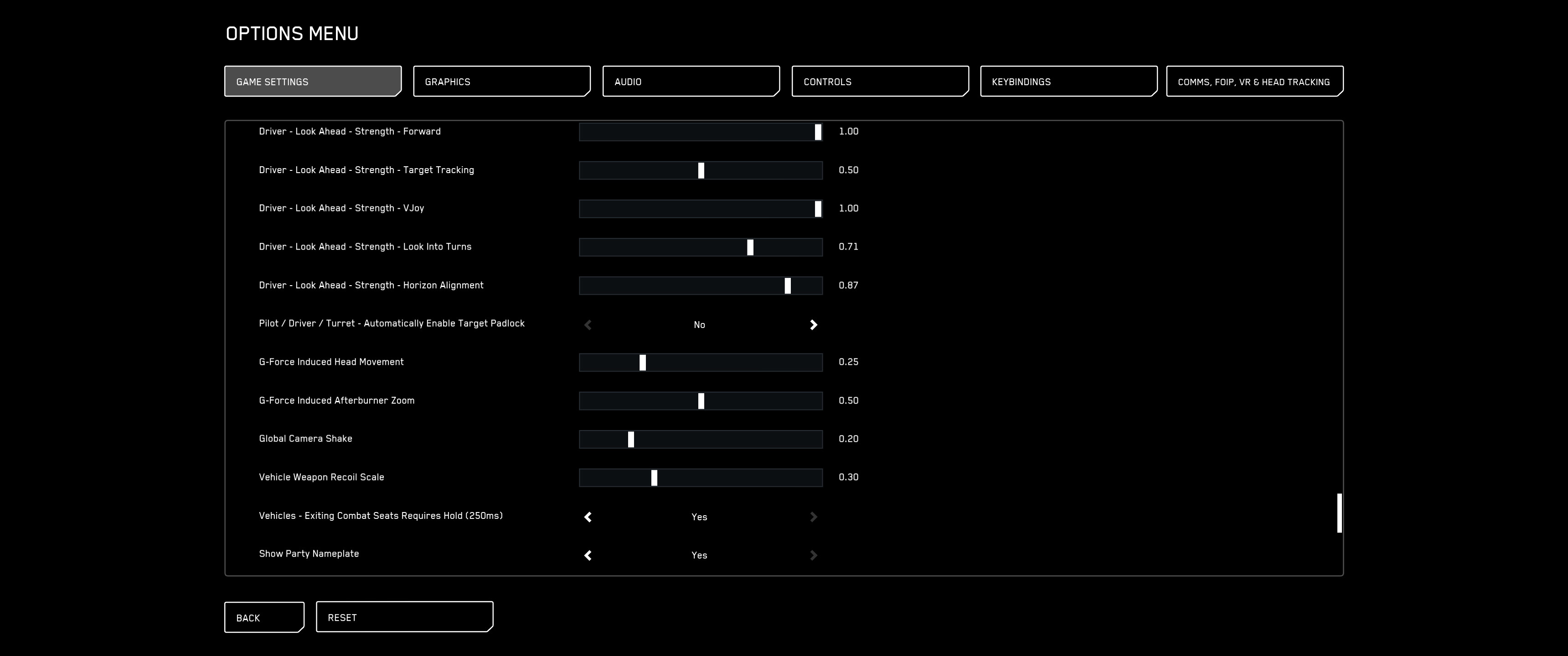 Additional Recommended Settings
