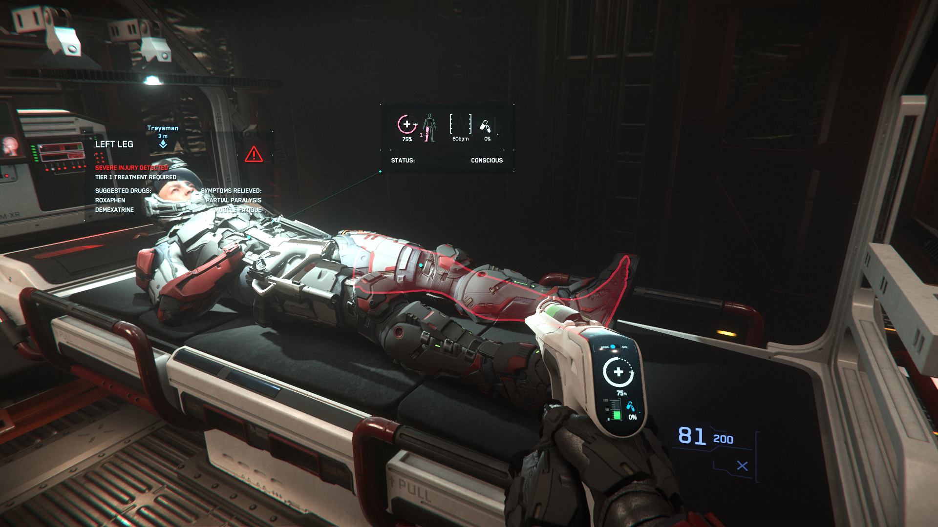 Patient in medical bed